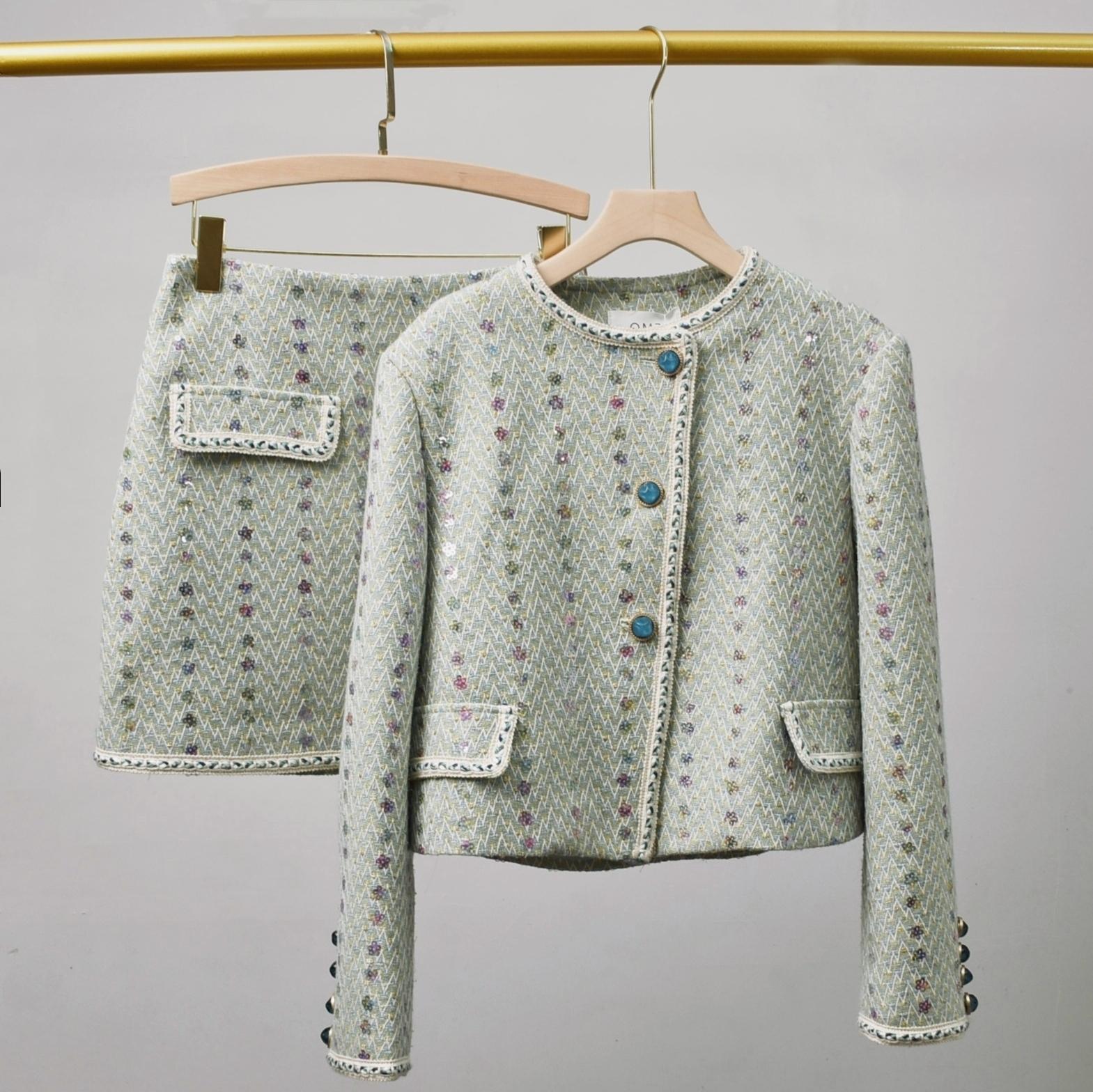 Winter Clothing Matching - Women Elegant Tweed Luxury Suit Jacke
