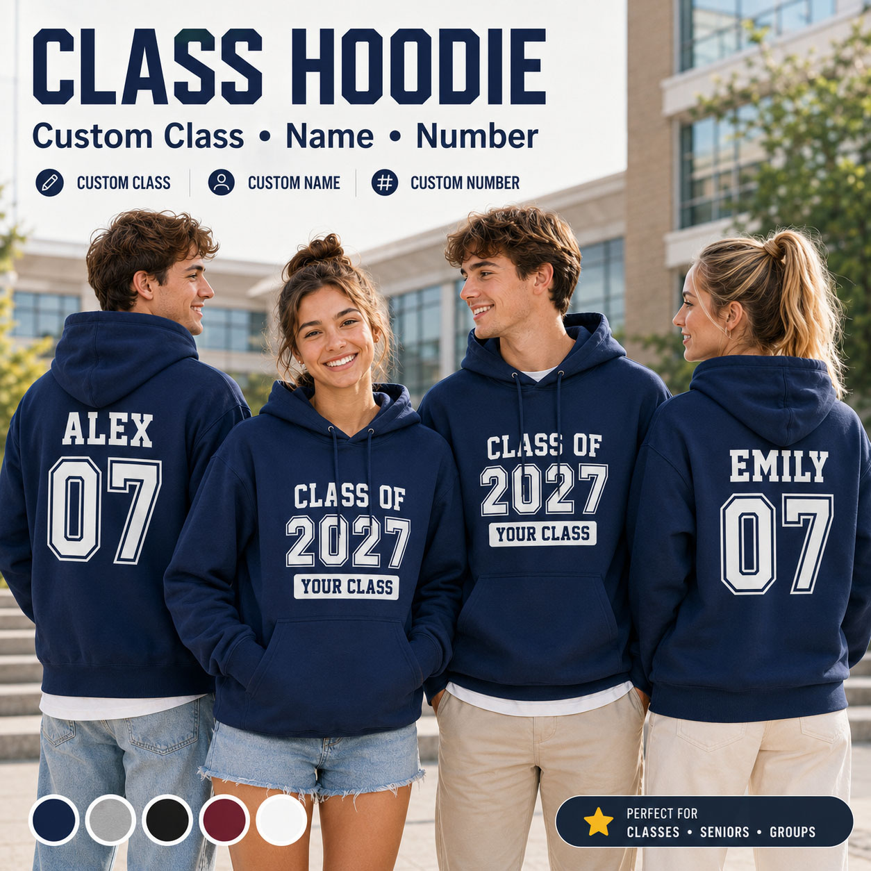 Winter Clothing Name - Class Hoodie Graduation Unisex Sweatshirt Custom