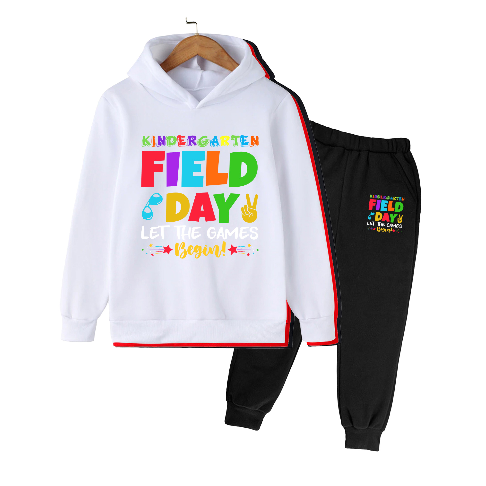Winter Clothing Kindergarten - Kindergarten Field Day Print Hoodie &