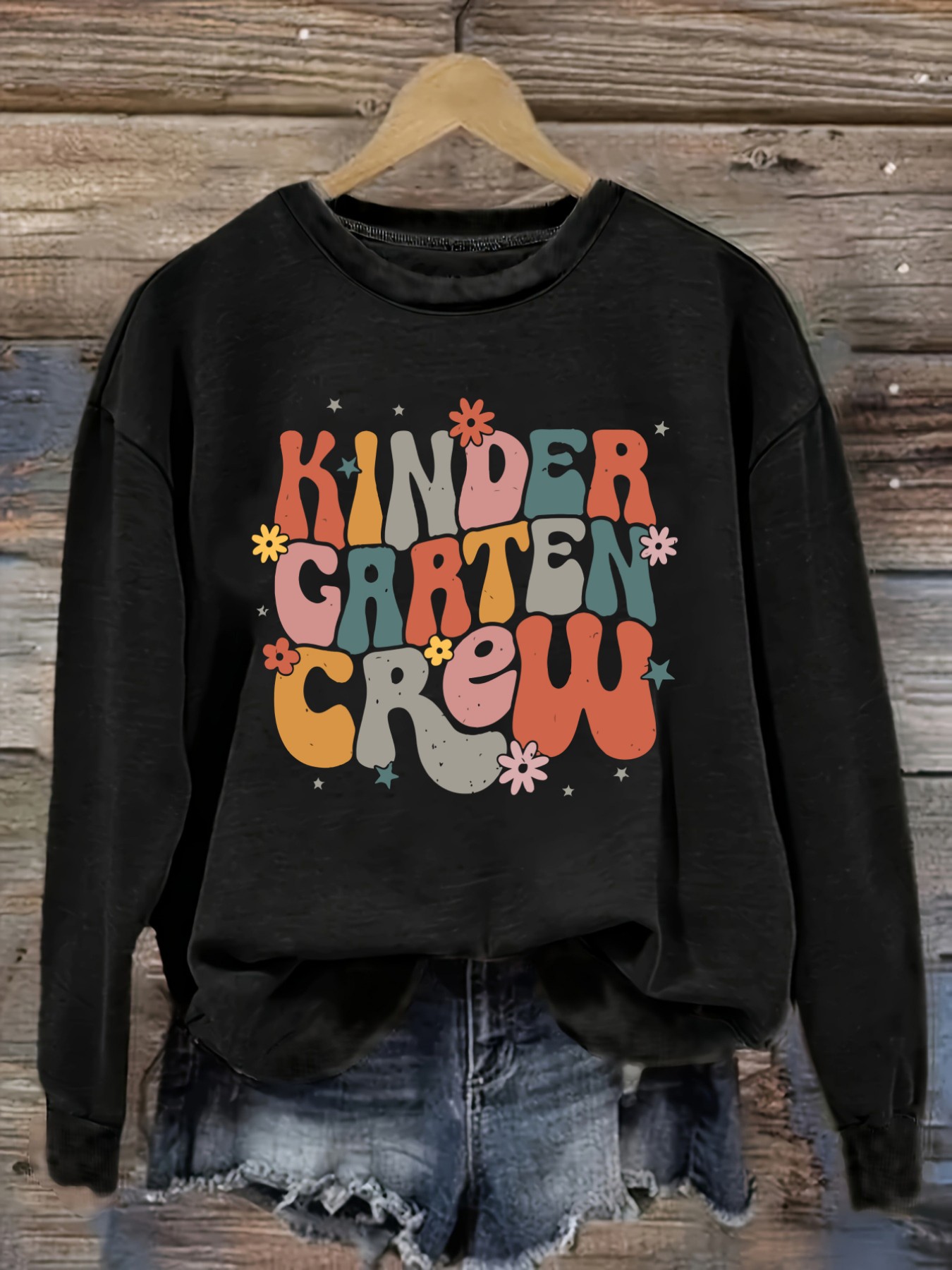 Winter Clothing Kindergarten - Women's Casual Long Sleeve Crew Neck