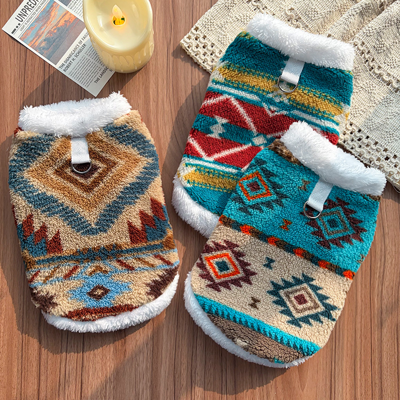 Ethnic Diamond Pattern Pet Ves - Winter Clothing For Dogs 评论和价格
