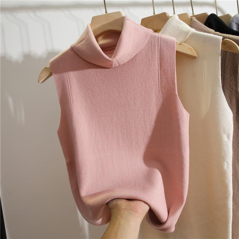 Turtleneck Sleeveless Slim Fit - Winter Clothing Essential 评论和价格