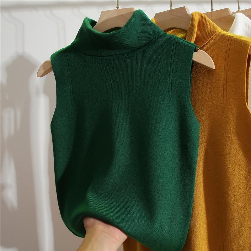 Turtleneck Sleeveless Slim Fit - Winter Clothing Essential 评论和价格