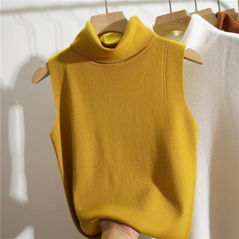 Turtleneck Sleeveless Slim Fit - Winter Clothing Essential 评论和价格