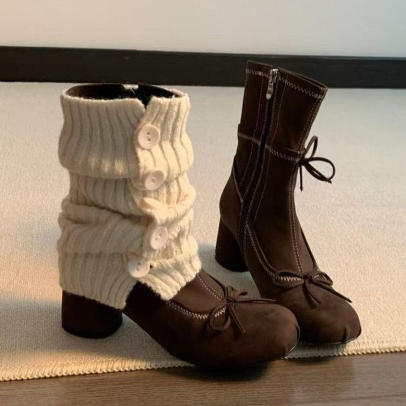 Bow High Heels Women Boots New - Winter Clothing Ladies 评论和价格