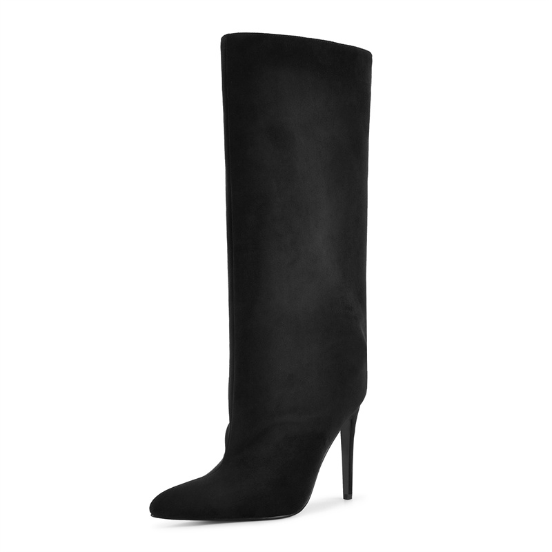 Onlymaker Black Faux Suede Kne - Winter Clothing Ladies 评论和价格