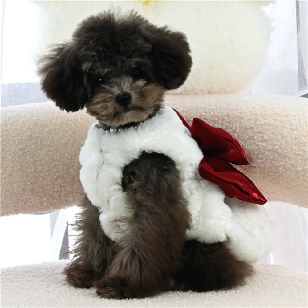 Pet Rabbit Fur Dress Clothes C - Winter Clothing For Dogs 评论和价格