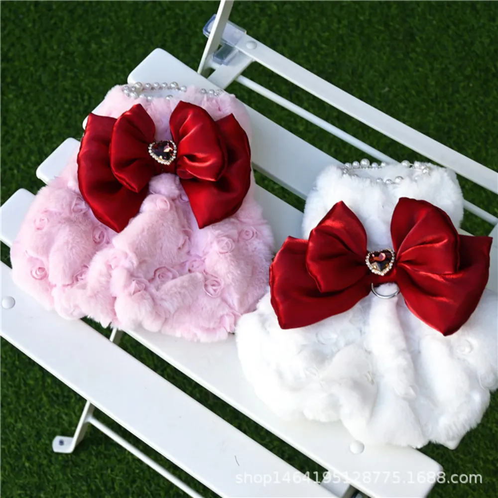 Pet Rabbit Fur Dress Clothes C - Winter Clothing For Dogs 评论和价格