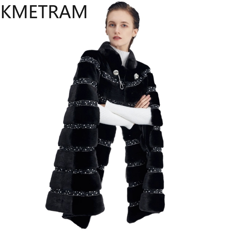 100% Natural Mink Fur Jacket W - Quality Winter Clothing Jacket 评论和价格