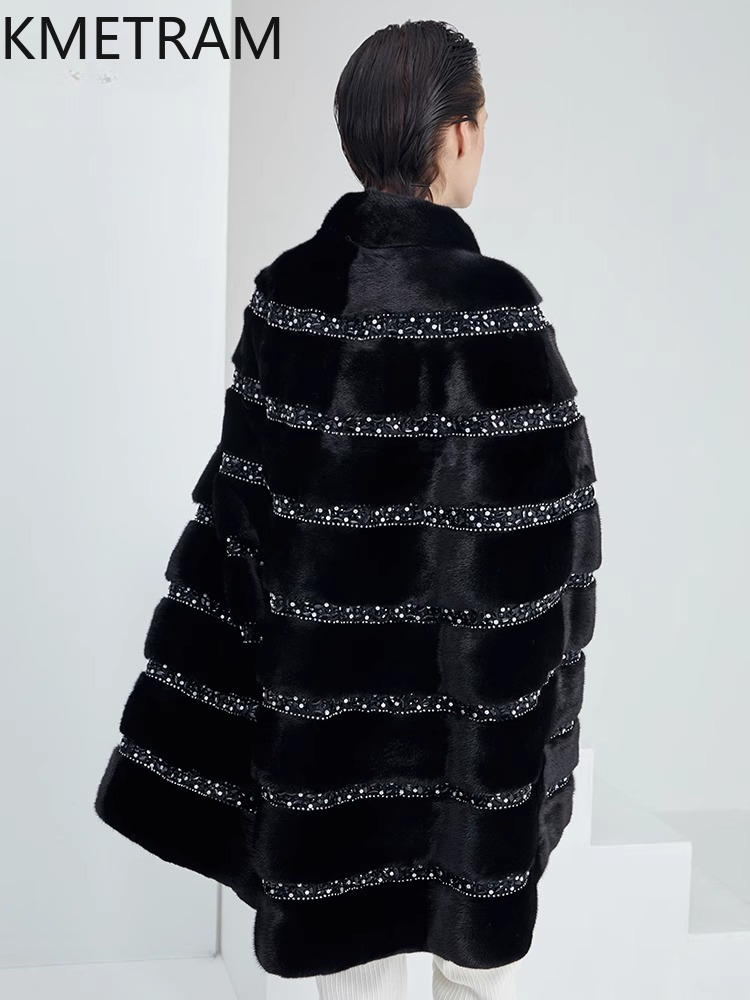 100% Natural Mink Fur Jacket W - Quality Winter Clothing Jacket 评论和价格