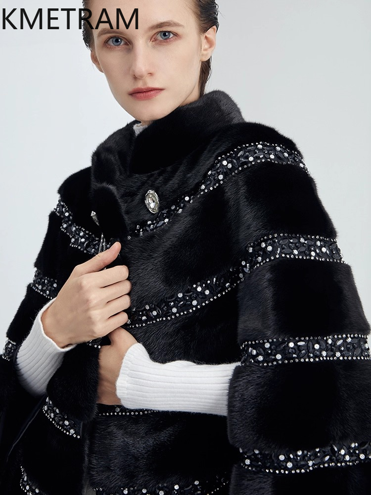100% Natural Mink Fur Jacket W - Quality Winter Clothing Jacket 评论和价格
