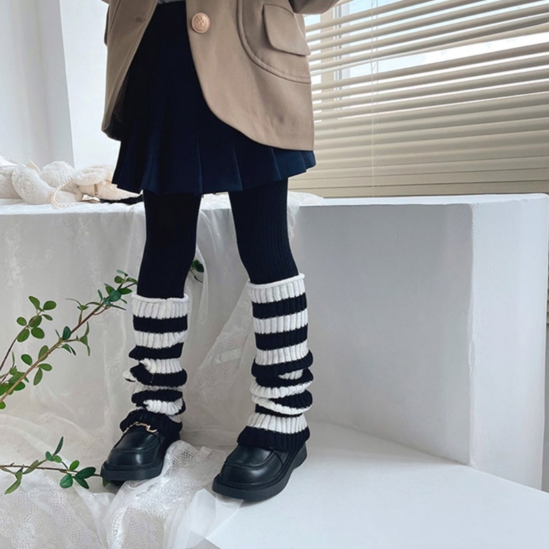 1 Pair Kids Striped Leg Warmer - Winter Clothing Leg Warmers 评论和价格