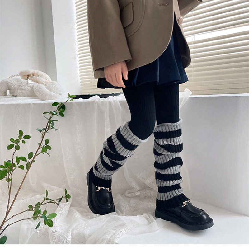 1 Pair Kids Striped Leg Warmer - Winter Clothing Leg Warmers 评论和价格