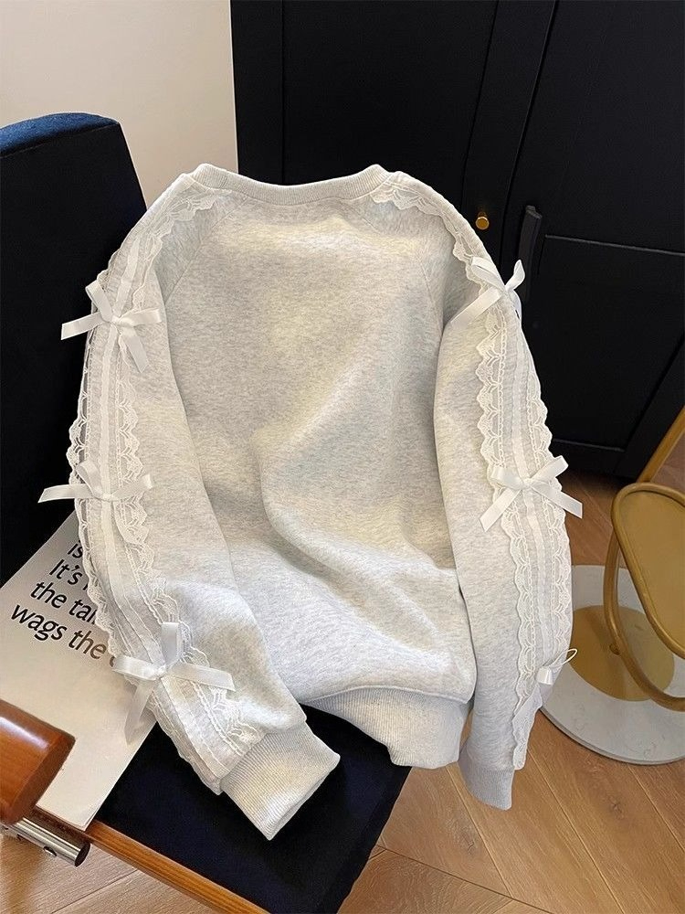 Round Neck Pearl Women's Sweat - Winter Clothing Essential 评论和价格