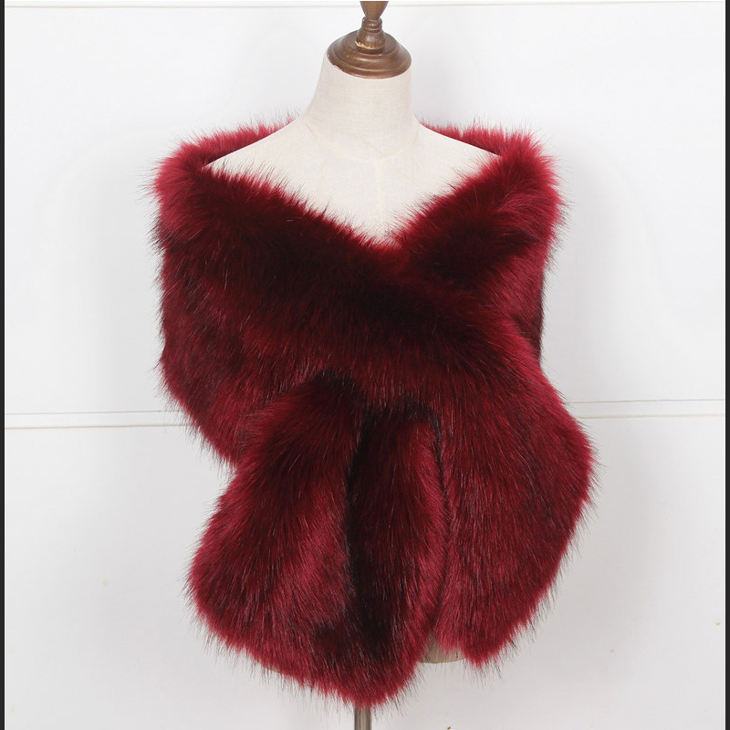 Faux Fox Fur Women Wraps Long  - Winter Clothing Ladies 评论和价格