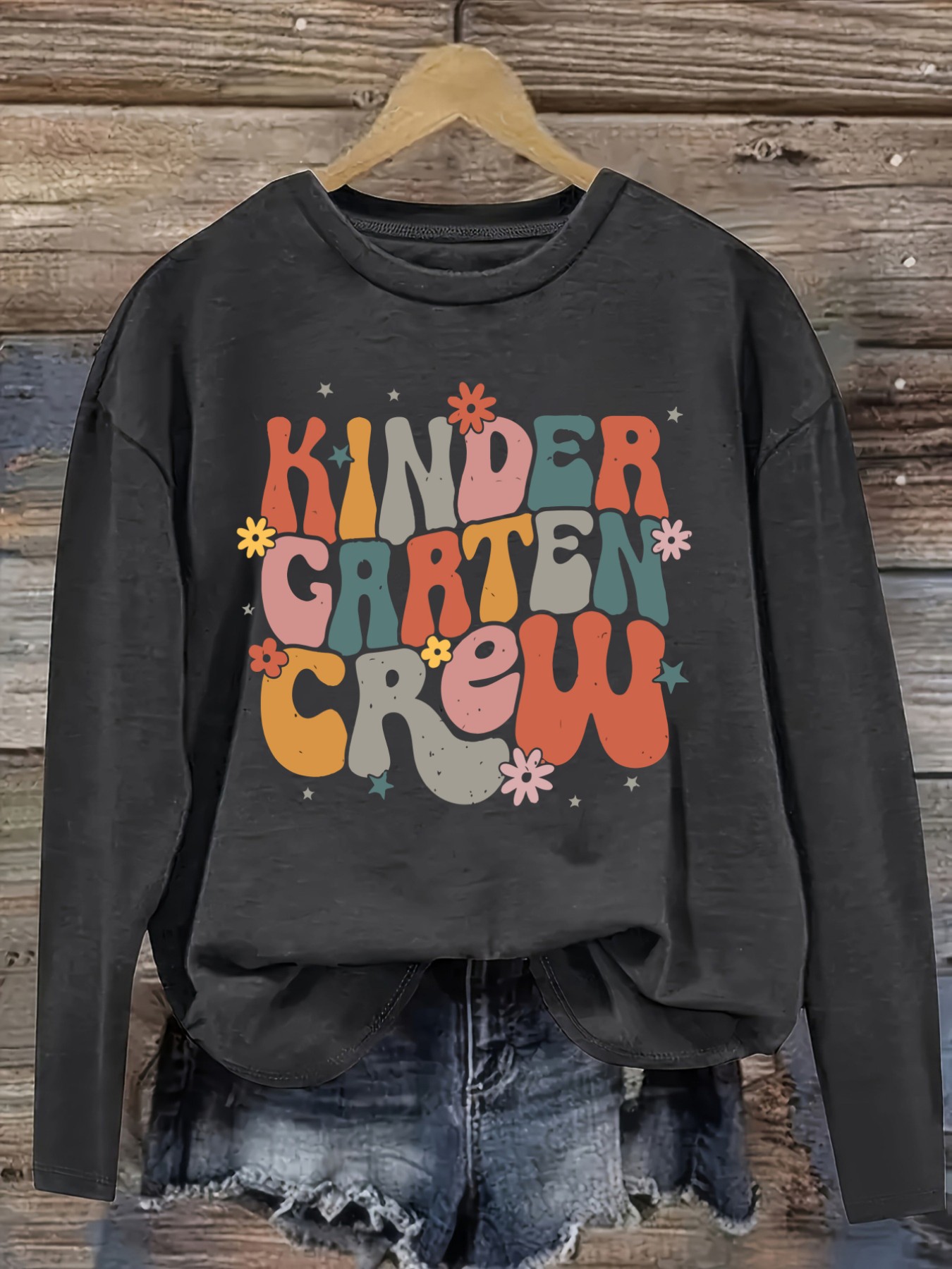 Women's Casual Long Sleeve Cre - Winter Clothing Kindergarten 评论和价格