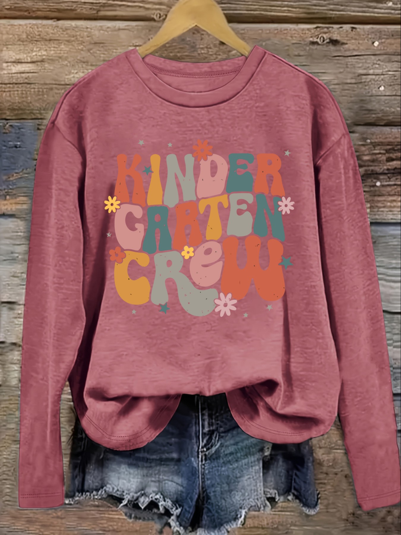 Women's Casual Long Sleeve Cre - Winter Clothing Kindergarten 评论和价格