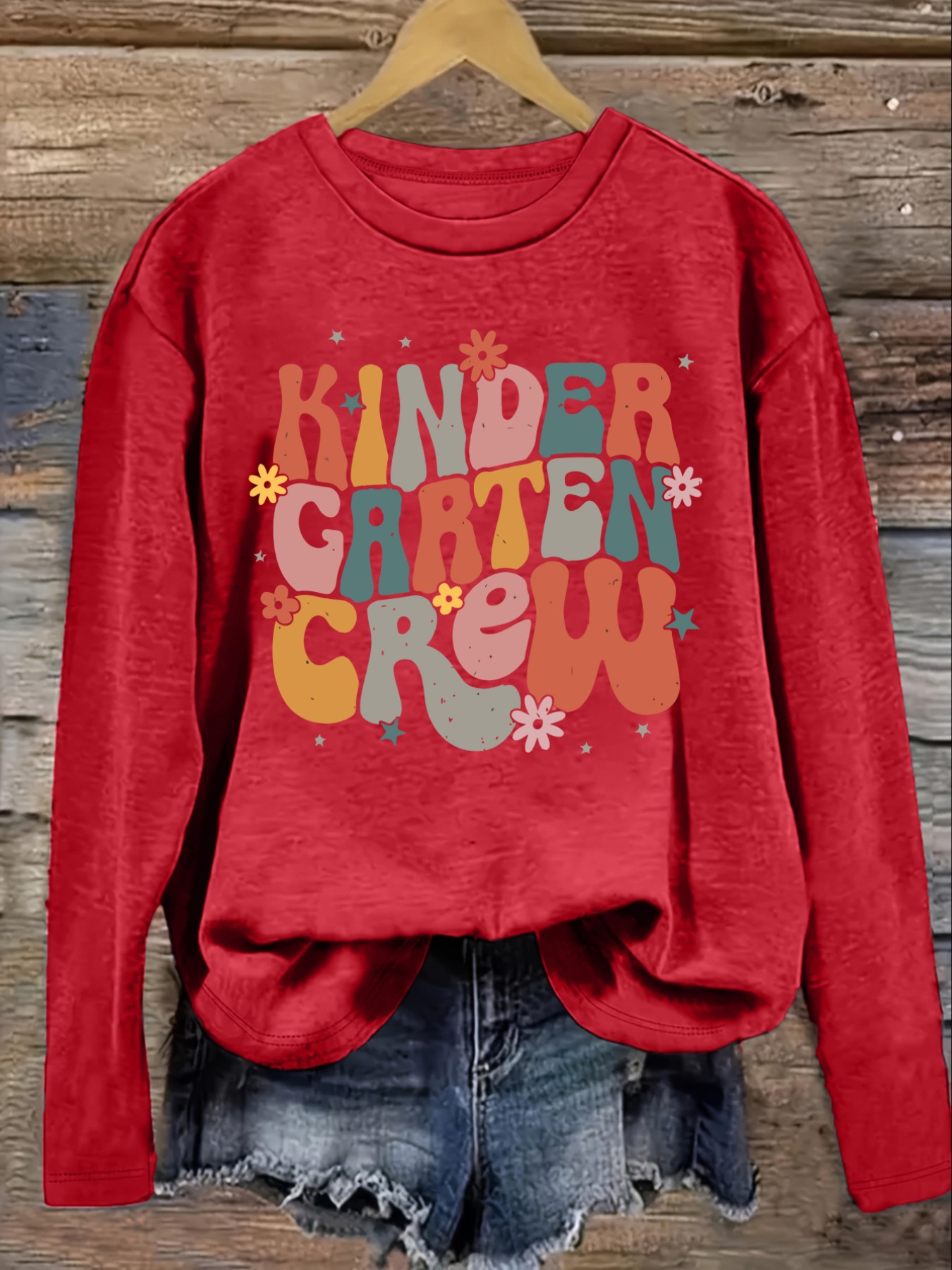 Women's Casual Long Sleeve Cre - Winter Clothing Kindergarten 评论和价格
