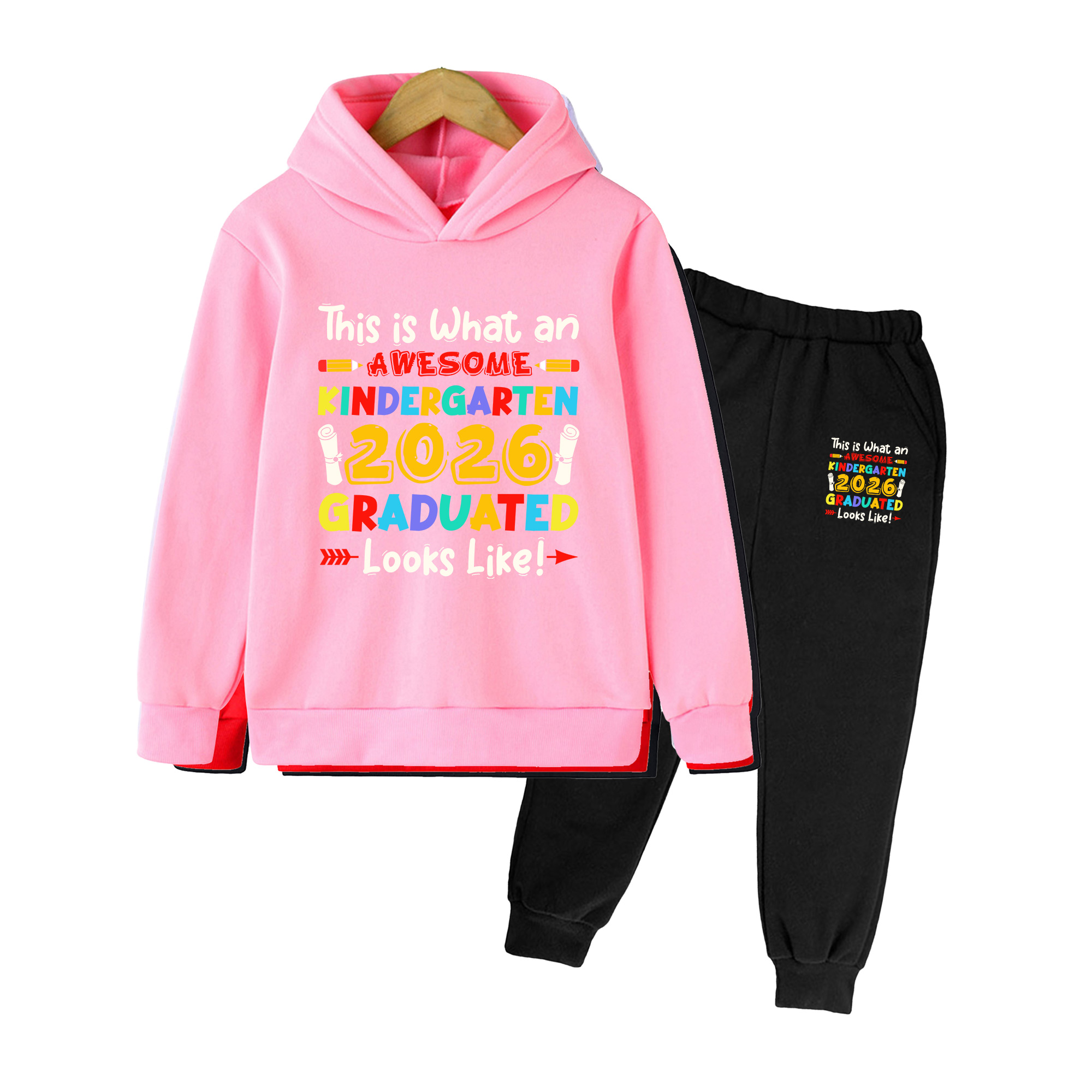 Kids Graduation Hoodie & Pants - Winter Clothing Kindergarten 评论和价格