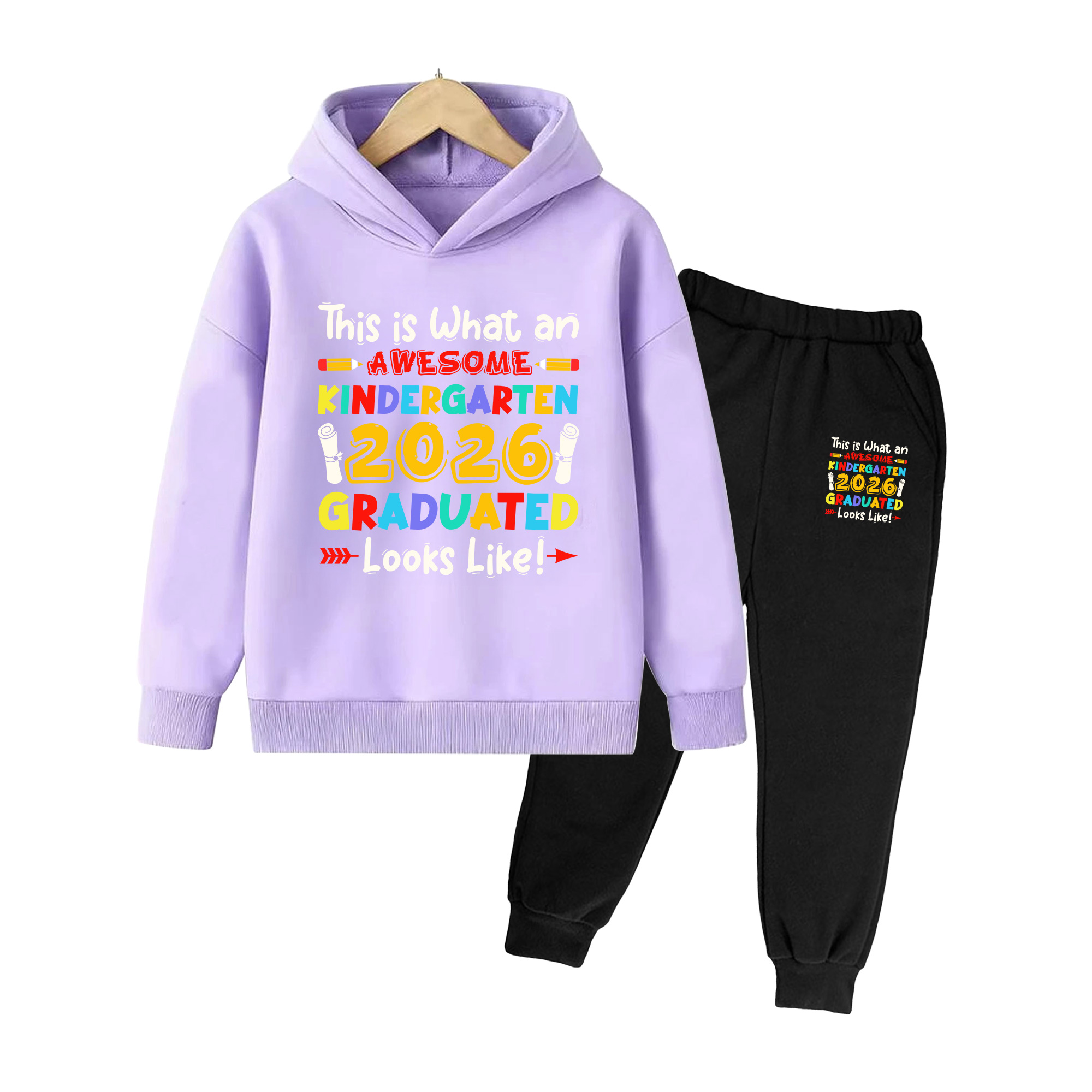 Kids Graduation Hoodie & Pants - Winter Clothing Kindergarten 评论和价格